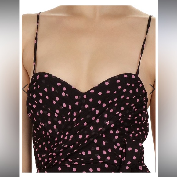 The Kooples Womens Maxi Dress In A Polka Dot Print, Black/Pink - Picture 3 of 7